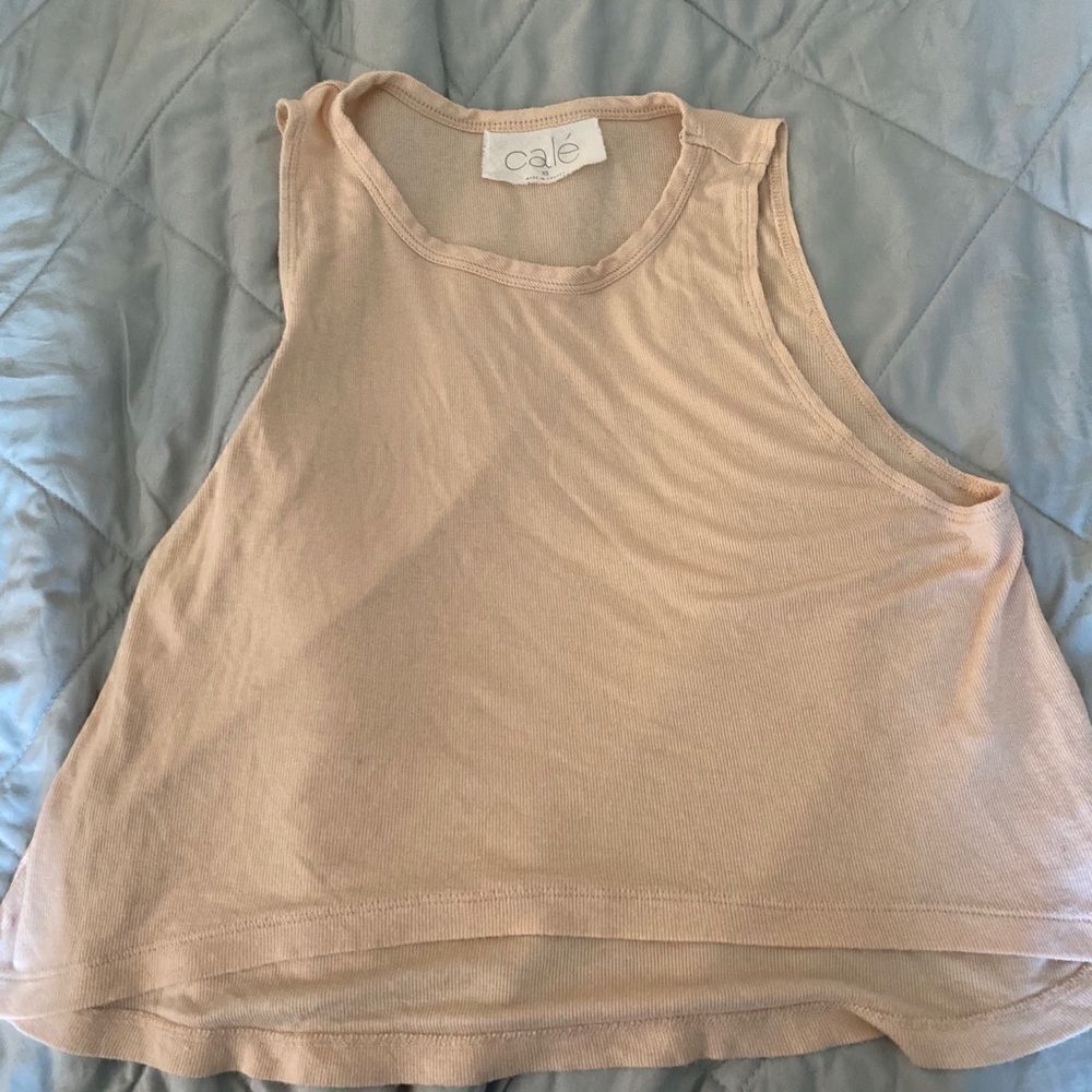 [calé] peach cropped tank top#2